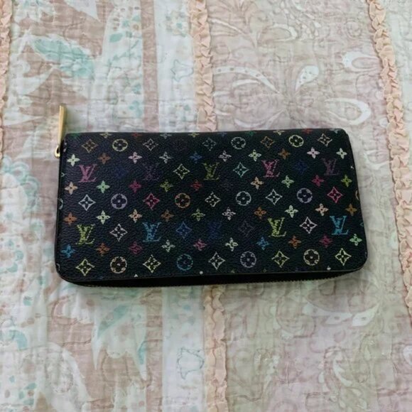 Louis Vuitton Monogram Multicolor Noir Wallet Zippy w/ Dust Bag USED Authentic - Picture 2 of 14